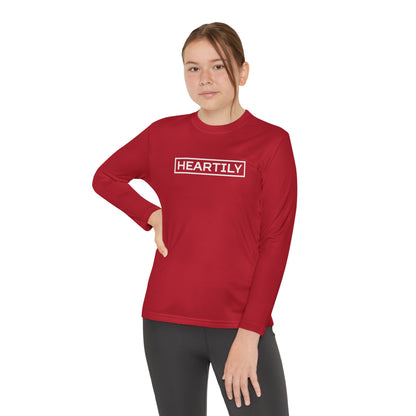 Bordered Heartily Youth Athletic Long Sleeve Tee