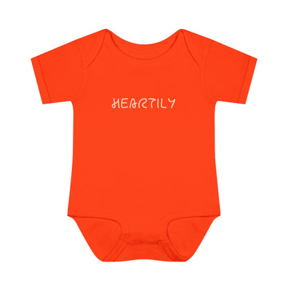 'Heartily' Script Baby Bodysuit