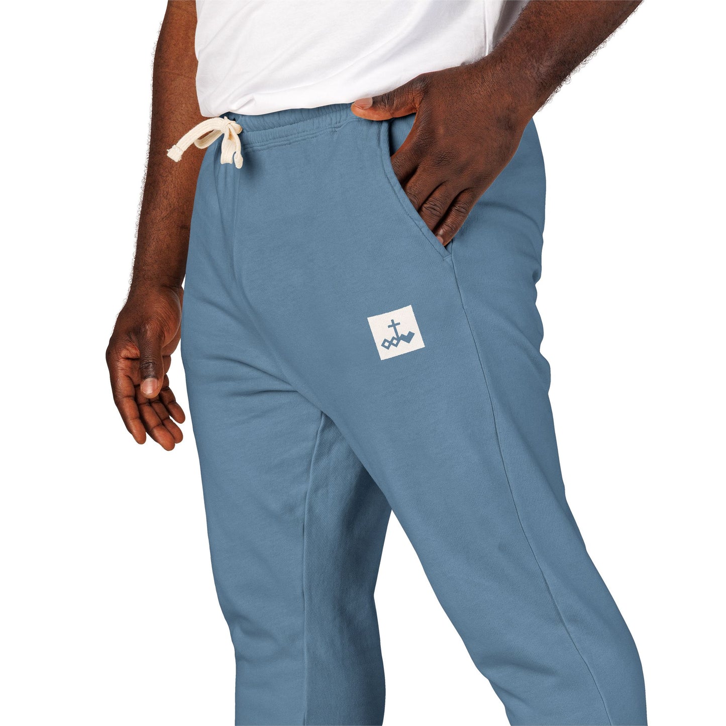 Block Bordered Logo Garment-Dyed Fleece Joggers