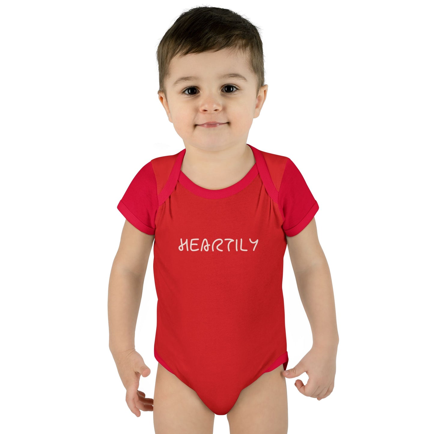'Heartily' Script Baby Bodysuit