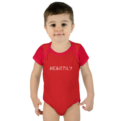 'Heartily' Script Baby Bodysuit