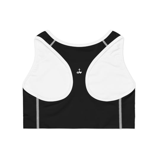 Black Lightweight Athletic Racerback Sports Bra