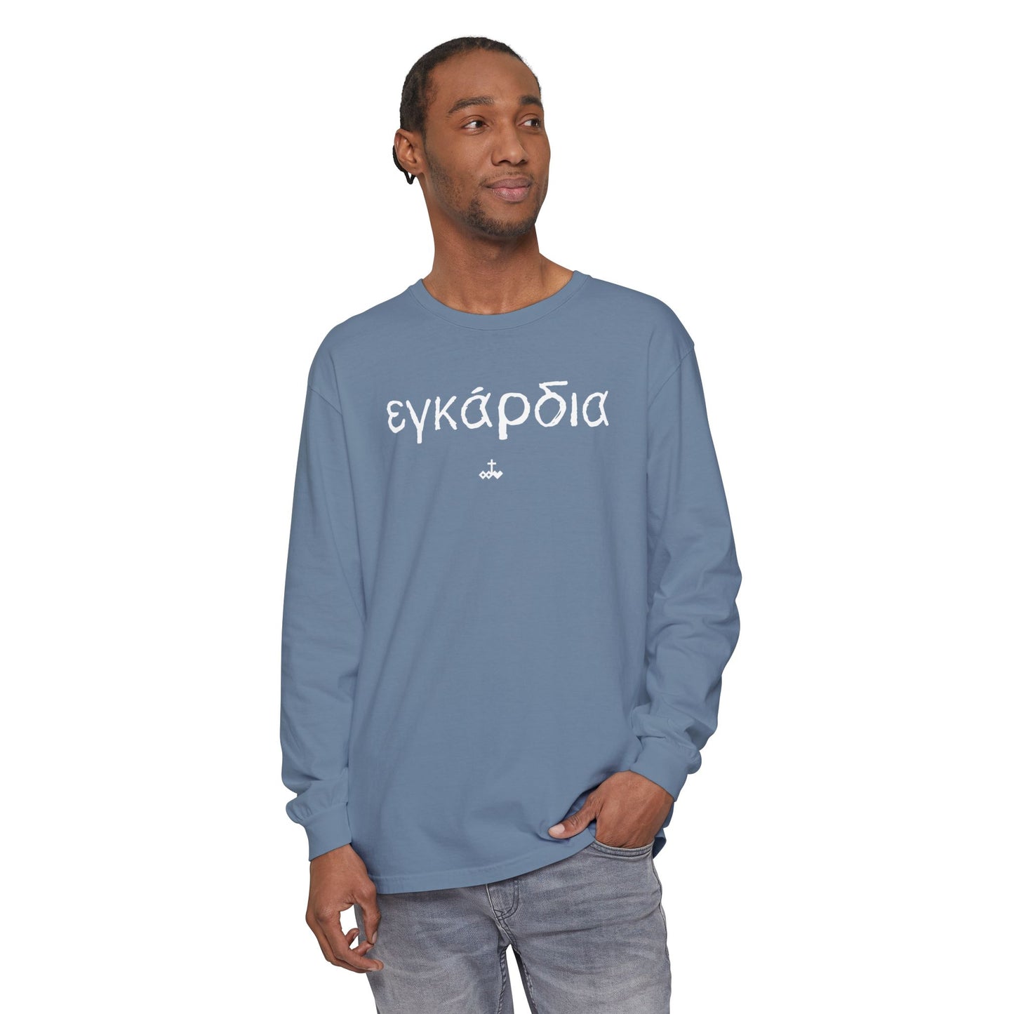 Unisex Greek "Heartily" Long Sleeve T-Shirt