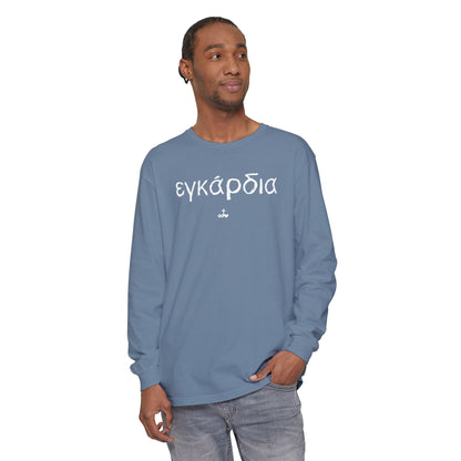 Unisex Greek "Heartily" Long Sleeve T-Shirt