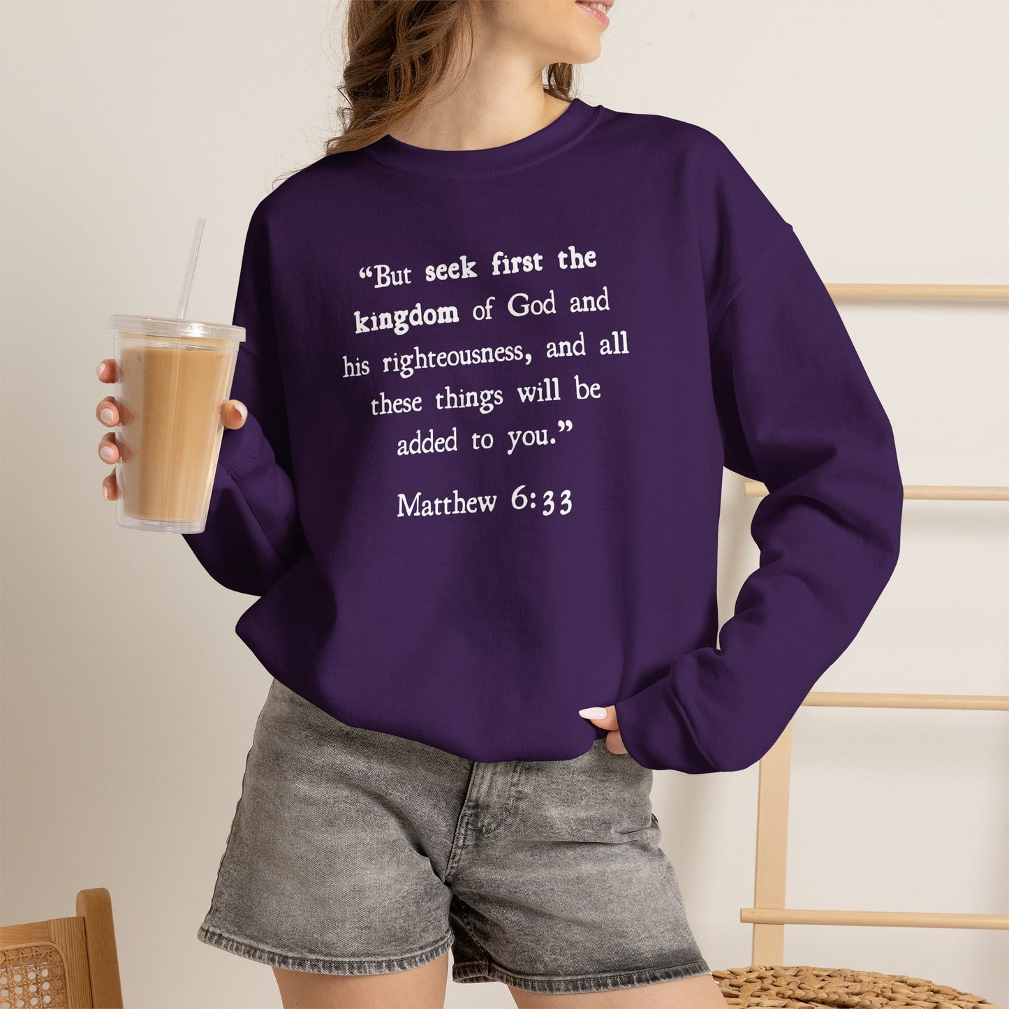 Unisex Matthew 6:33 Crewneck Sweatshirt
