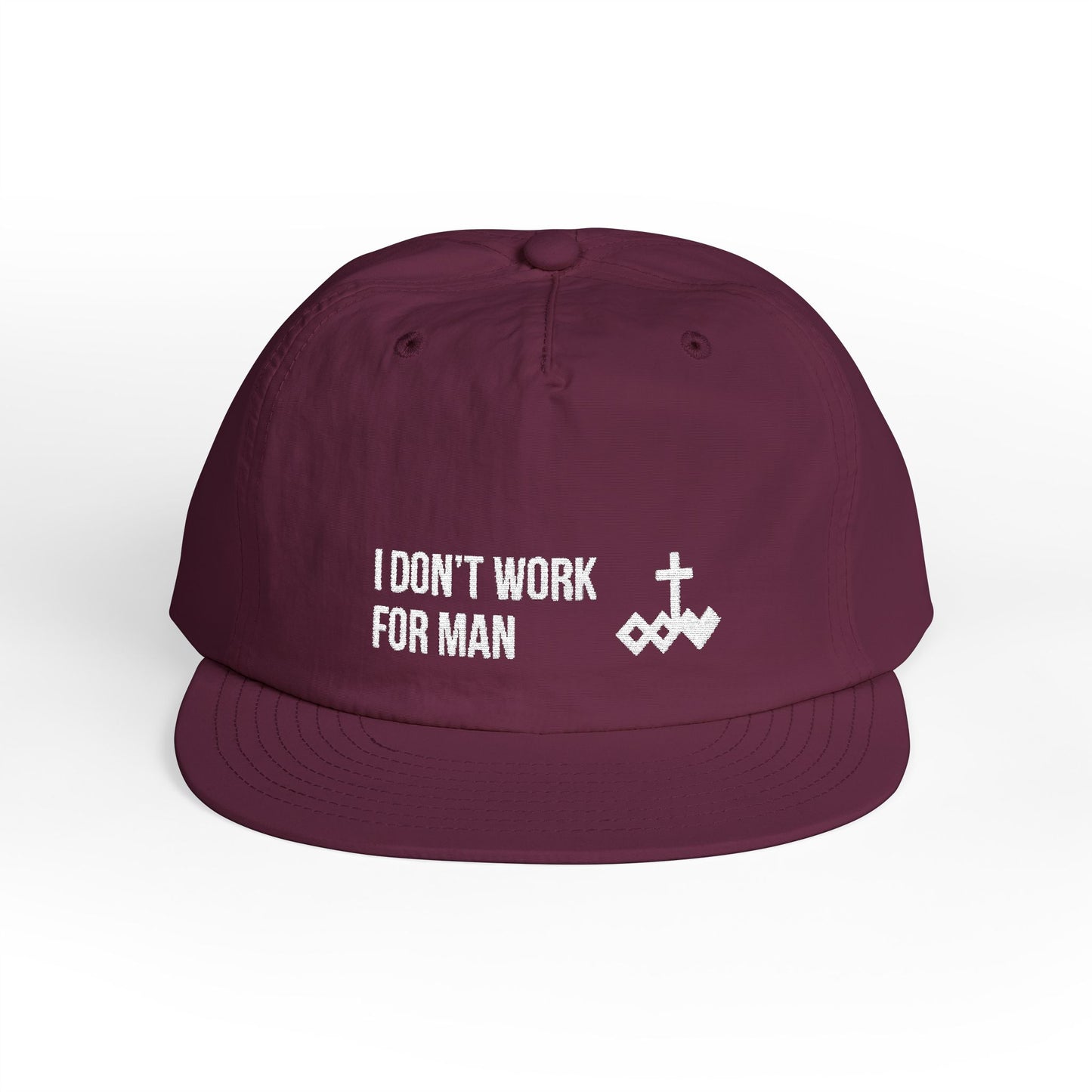 'I Don't Work for Man' Embroidered Snapback Surf Cap