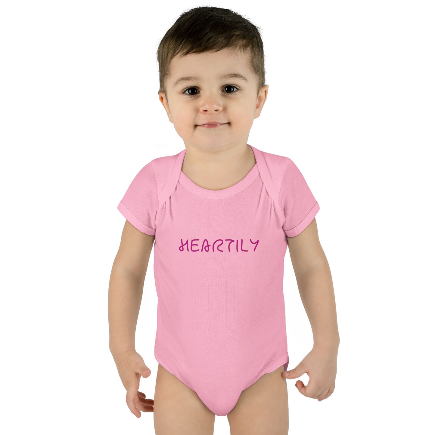 'Heartily' Script Baby Bodysuit