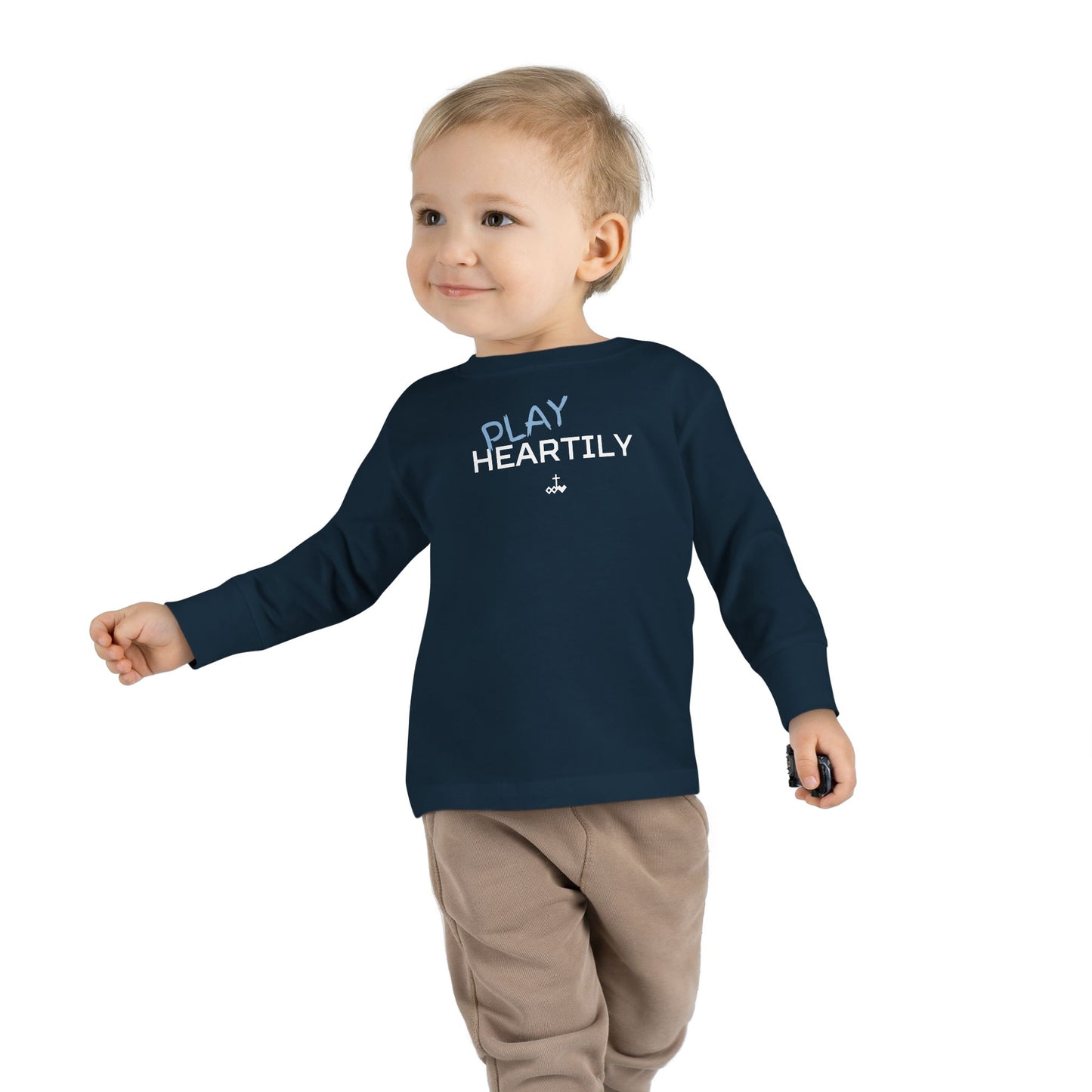 Toddler Long Sleeve "Play Heartily" Tee