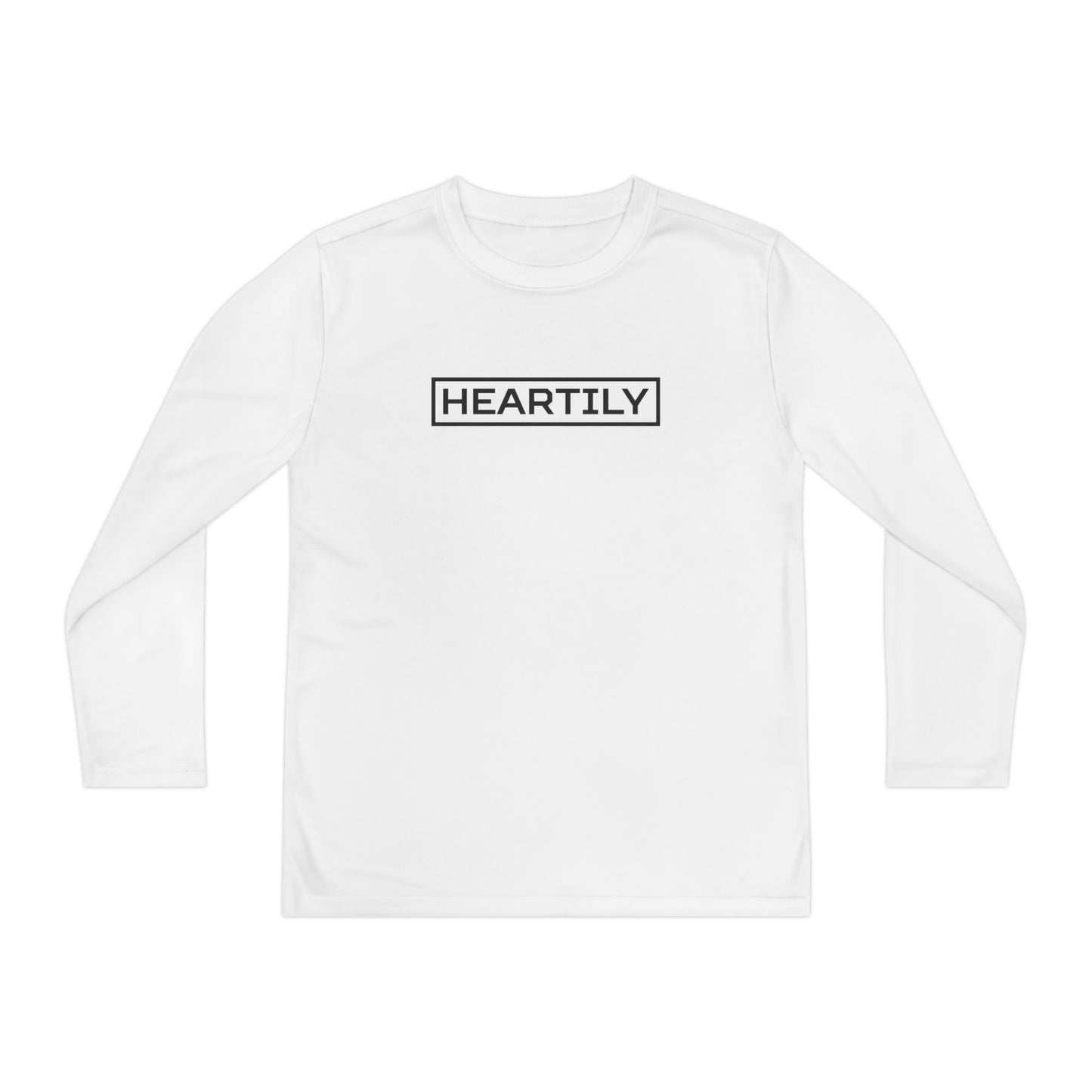 Bordered Heartily Youth Athletic Long Sleeve Tee