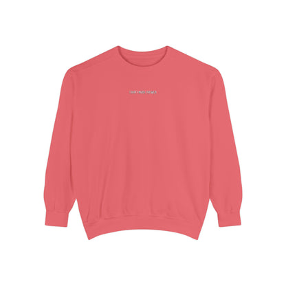 "I Don't Work for Men" Embroidered Garment-Dyed Sweatshirt