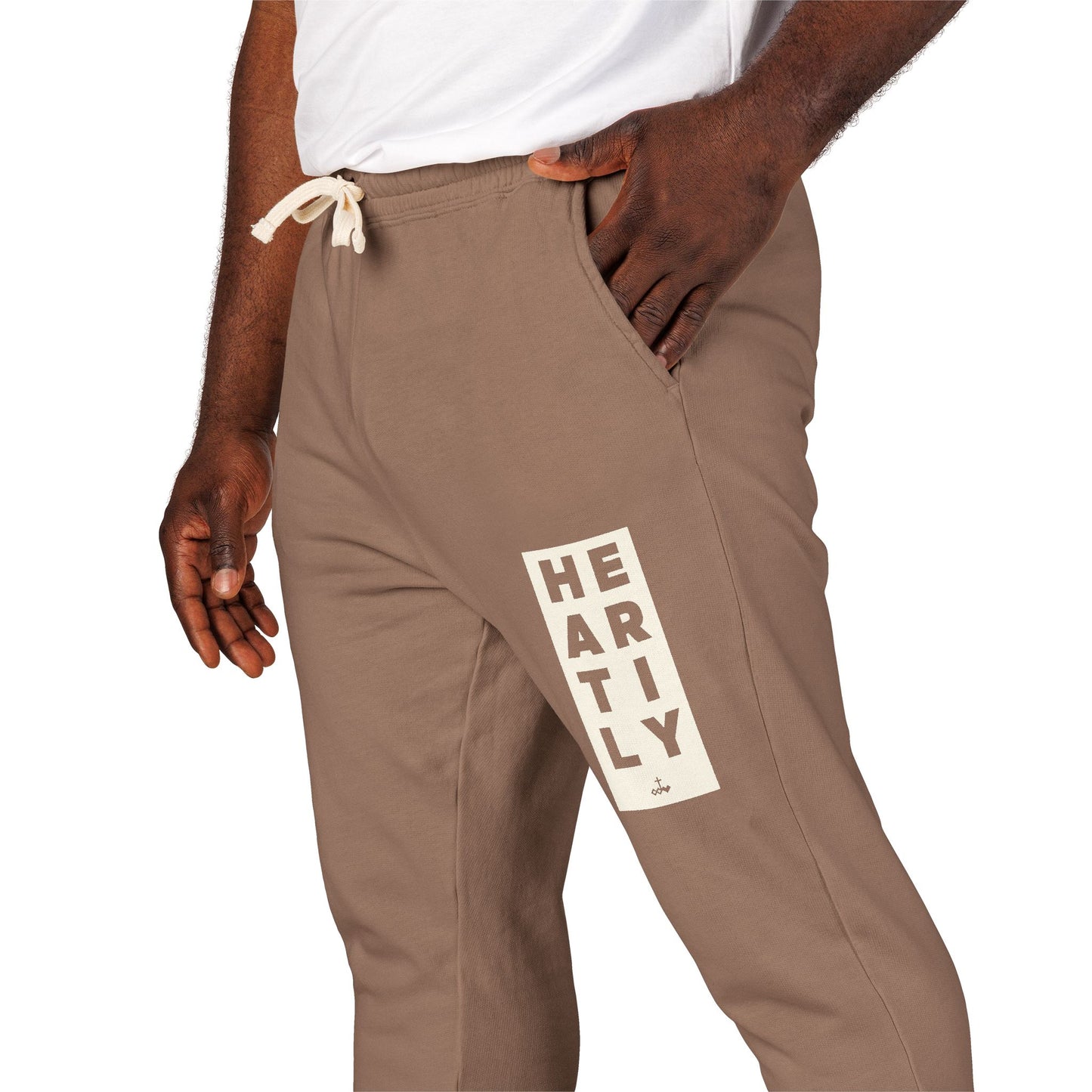 Block Border Heartily Garment-Dyed Fleece Joggers
