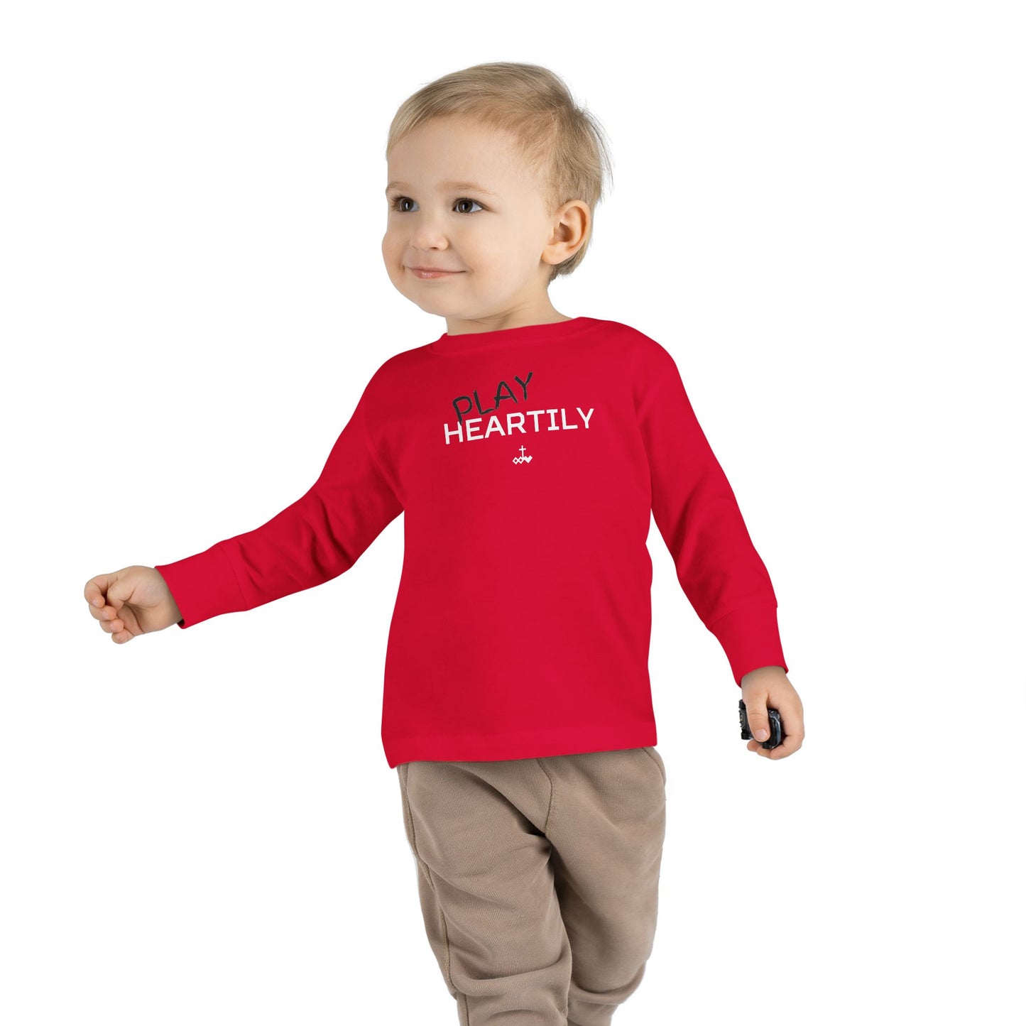 Toddler Long Sleeve "Play Heartily" Tee