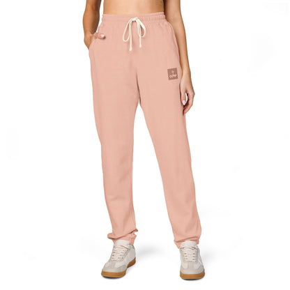 Block Bordered Logo Garment-Dyed Fleece Joggers