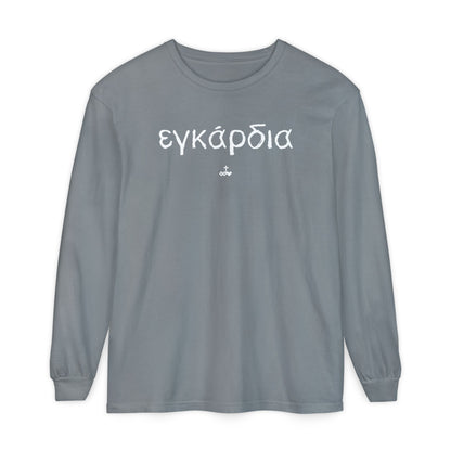 Unisex Greek "Heartily" Long Sleeve T-Shirt