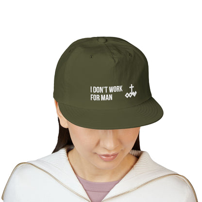 'I Don't Work for Man' Embroidered Snapback Surf Cap