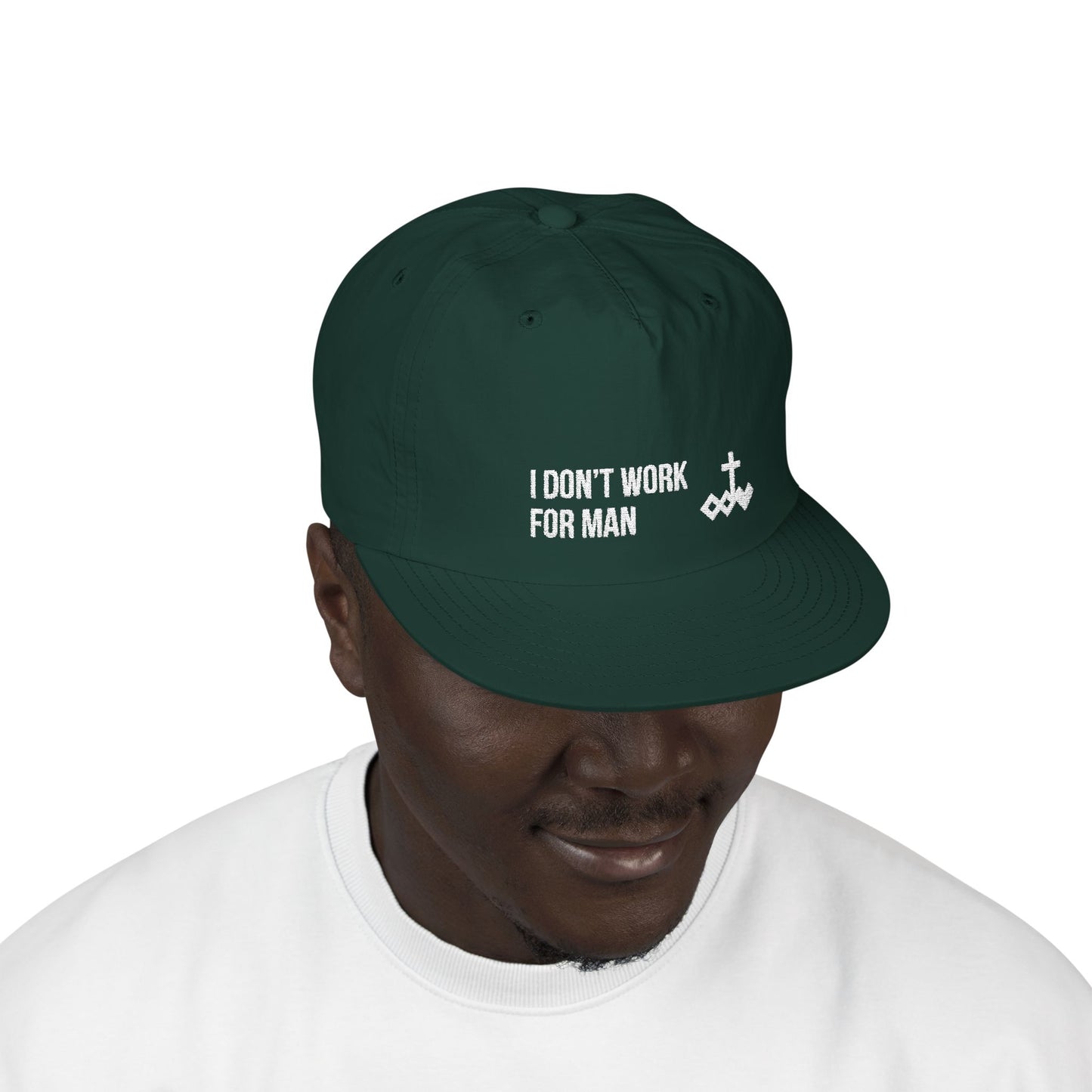 'I Don't Work for Man' Embroidered Snapback Surf Cap