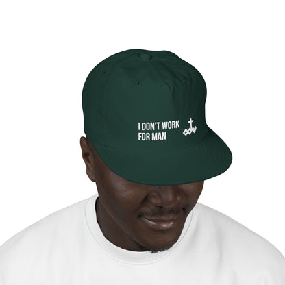 'I Don't Work for Man' Embroidered Snapback Surf Cap