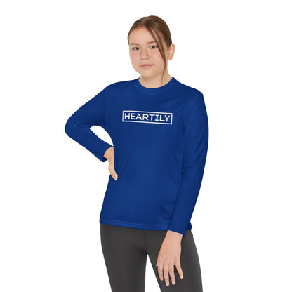 Bordered Heartily Youth Athletic Long Sleeve Tee