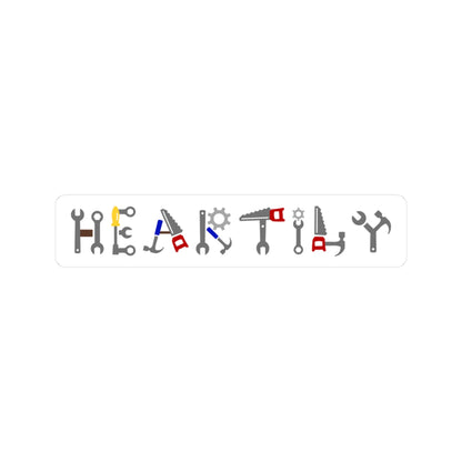 'Heartily' Tool Word Art Kiss-Cut Sticker