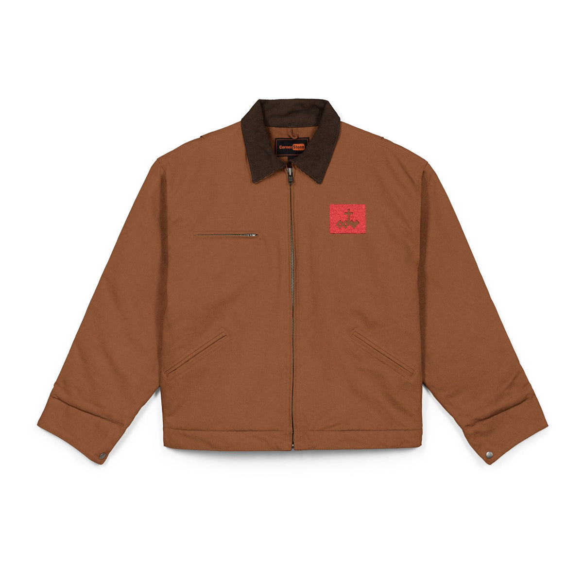 Duck Cloth Work Jacket with Embroidered Logo
