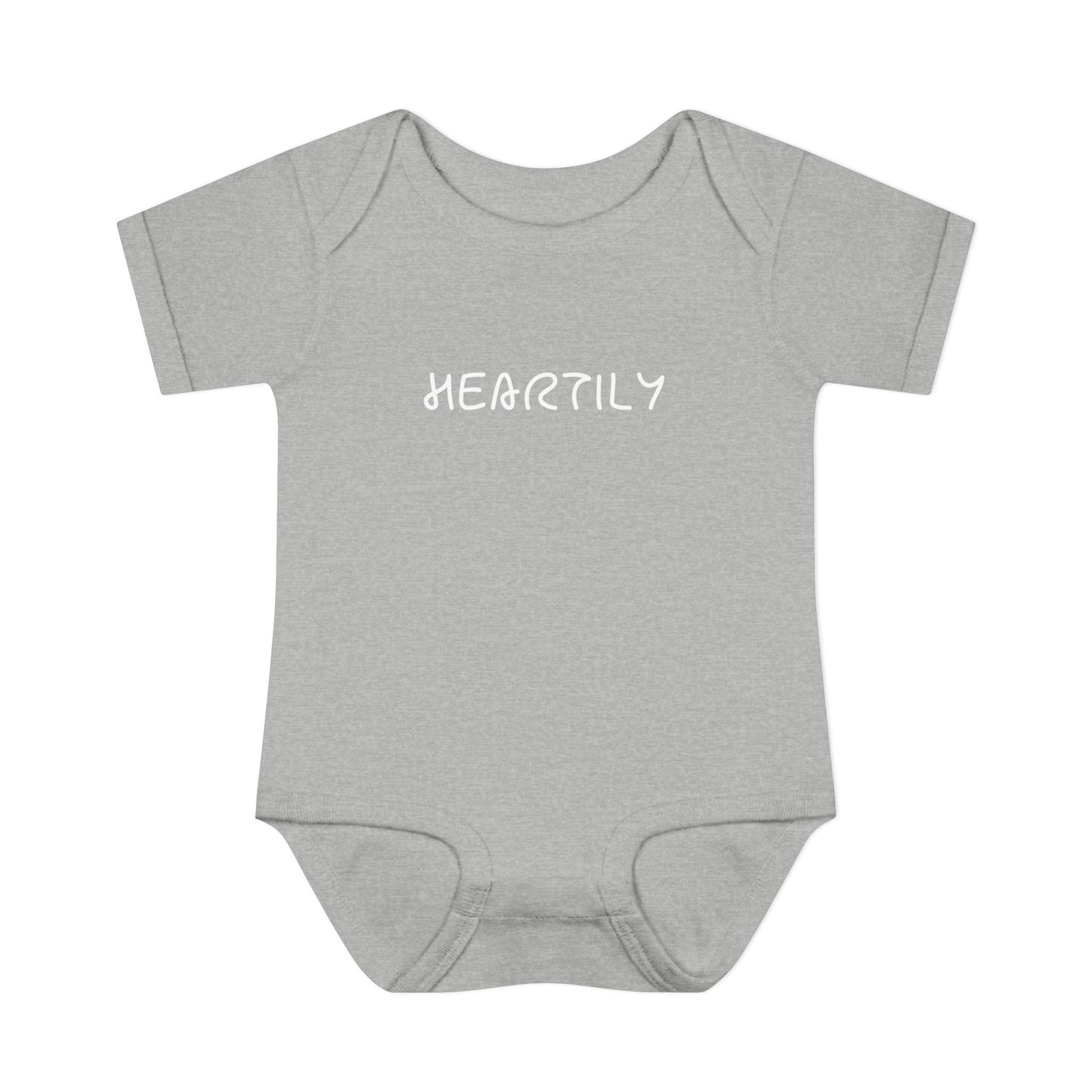 'Heartily' Script Baby Bodysuit