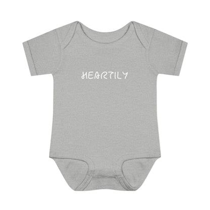 'Heartily' Script Baby Bodysuit