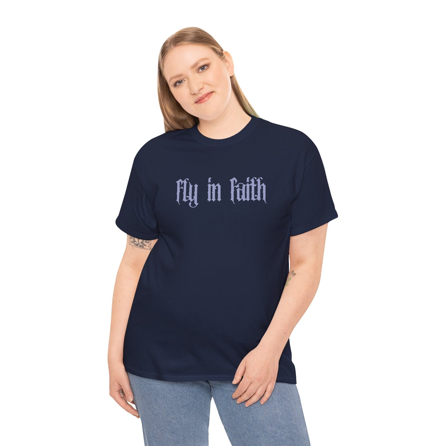 Fly in Faith Gothic Script T-Shirt