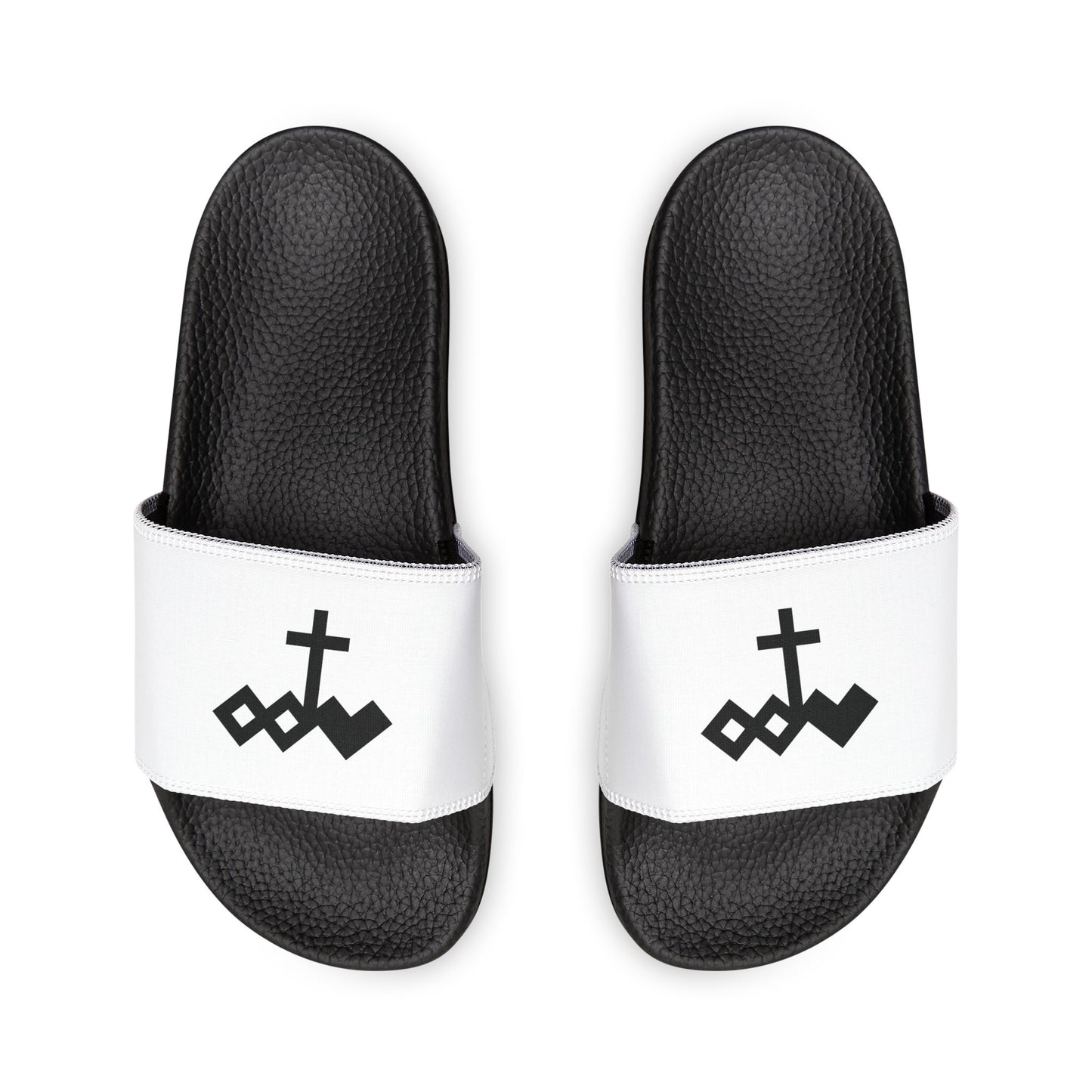 Logo Removable-Strap Youth Sandals - White