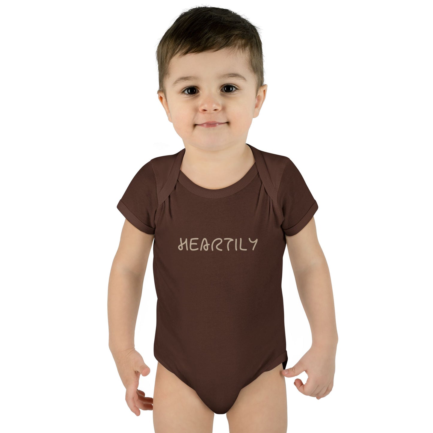 'Heartily' Script Baby Bodysuit