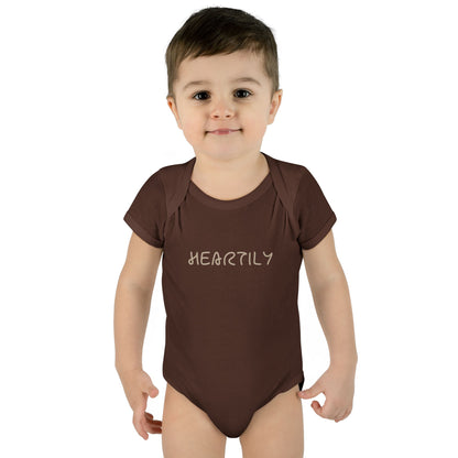 'Heartily' Script Baby Bodysuit