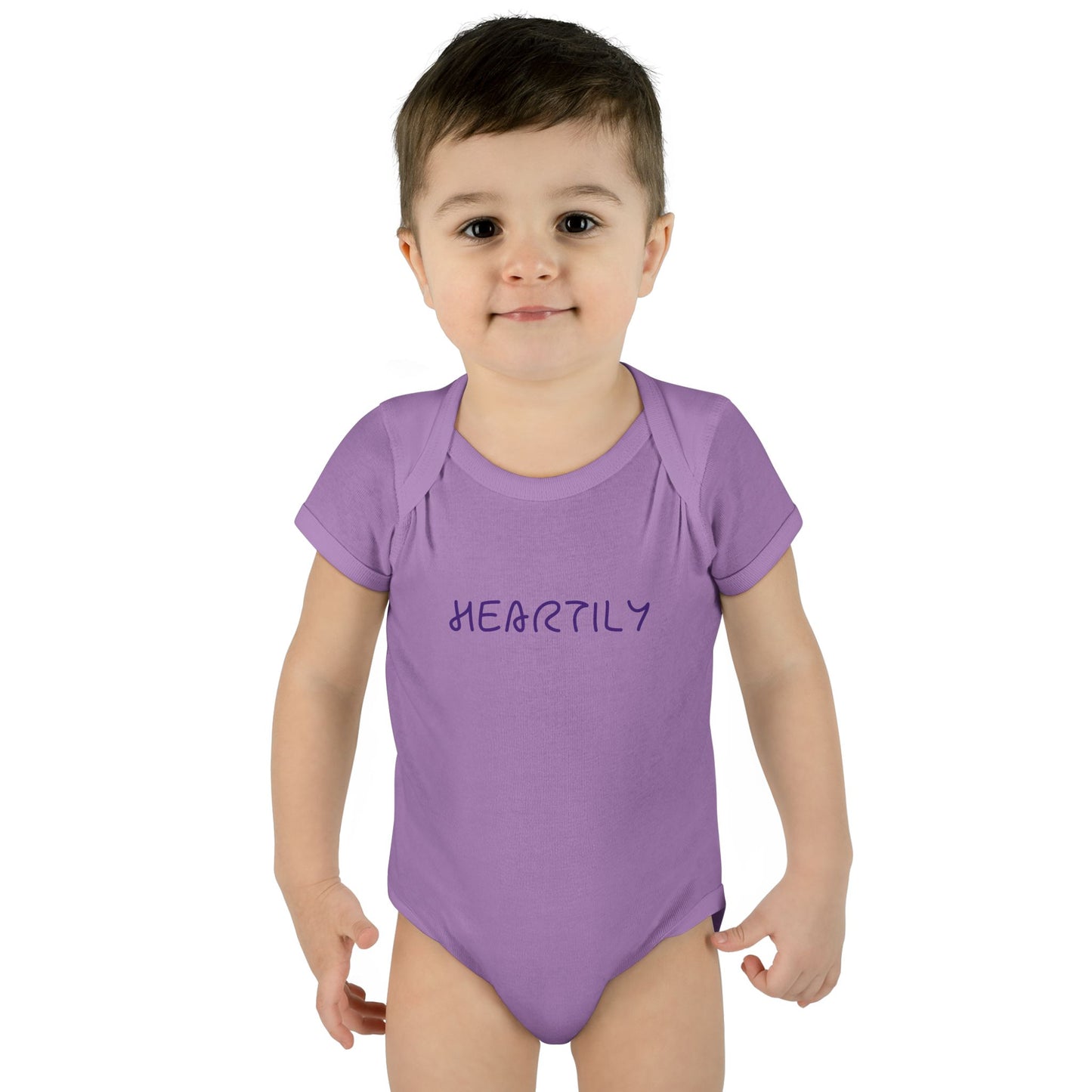 'Heartily' Script Baby Bodysuit