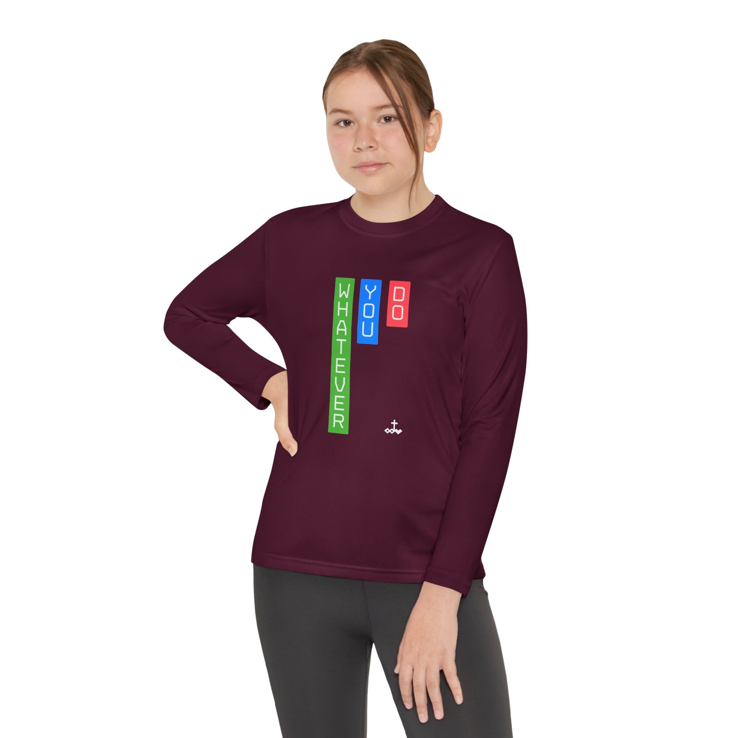 Vertical Block 'Whatever You Do' Youth Long Sleeve Tee