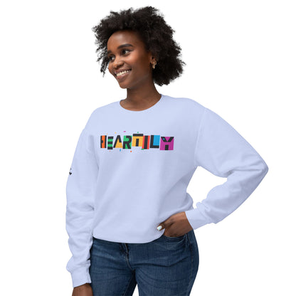 Unisex Heartily Color Font Crewneck Sweatshirt