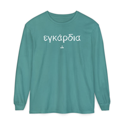 Unisex Greek "Heartily" Long Sleeve T-Shirt