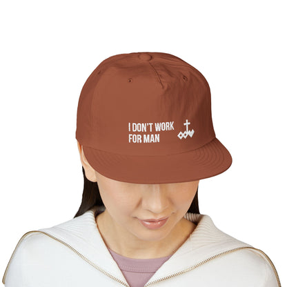 'I Don't Work for Man' Embroidered Snapback Surf Cap