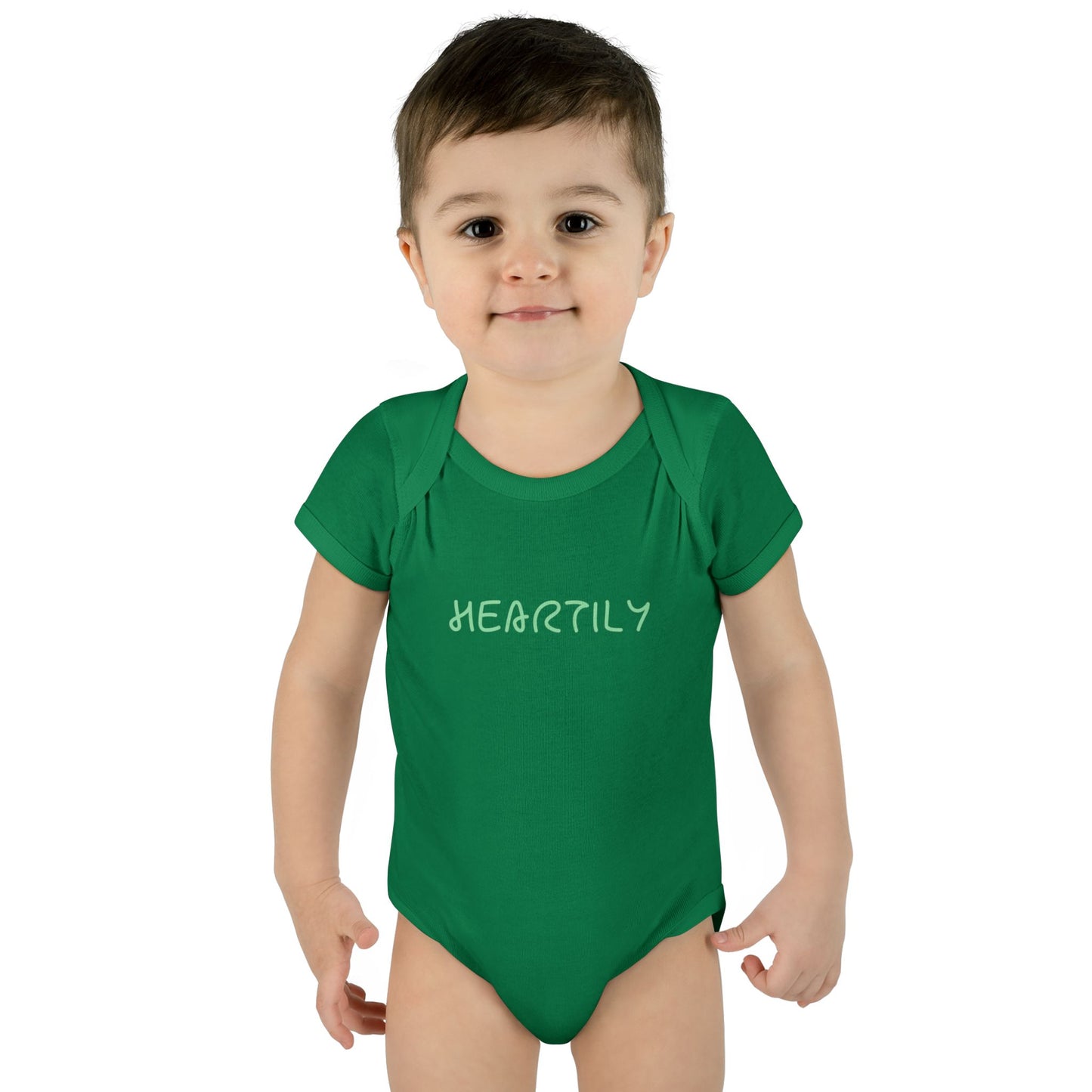 'Heartily' Script Baby Bodysuit