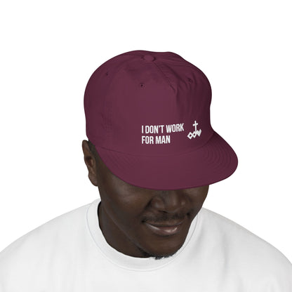 'I Don't Work for Man' Embroidered Snapback Surf Cap