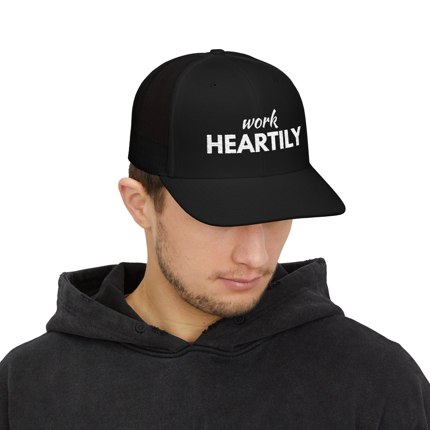 "Work Heartily" Snapback Trucker Cap