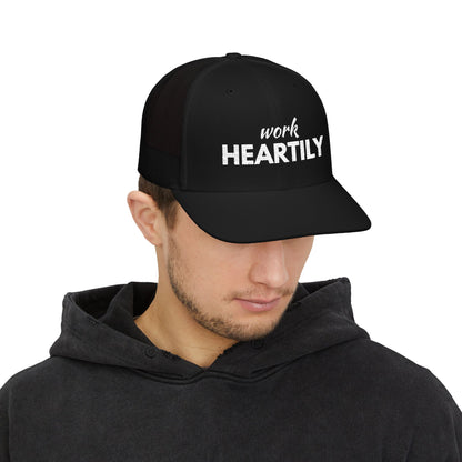 "Work Heartily" Snapback Trucker Cap