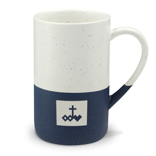 Logo Engraved Speckled Two-Tone Ceramic Mug