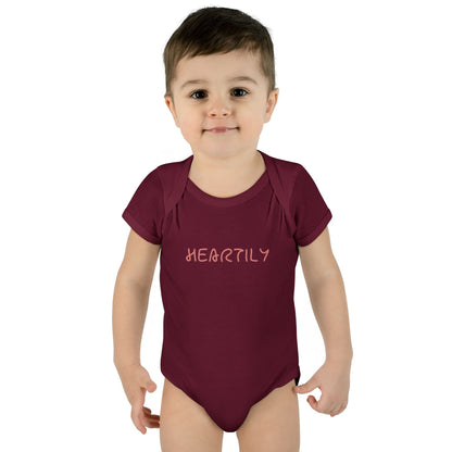 'Heartily' Script Baby Bodysuit