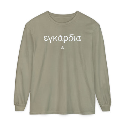 Unisex Greek "Heartily" Long Sleeve T-Shirt