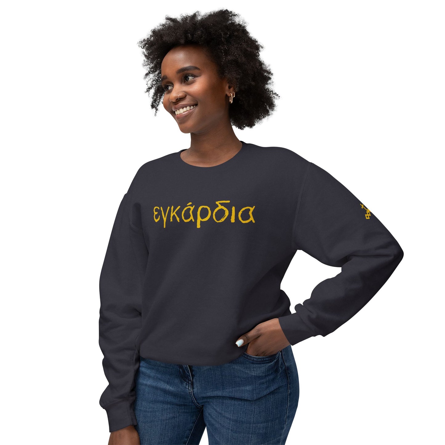 Greek "Heartily" Lightweight Crewneck Sweatshirt