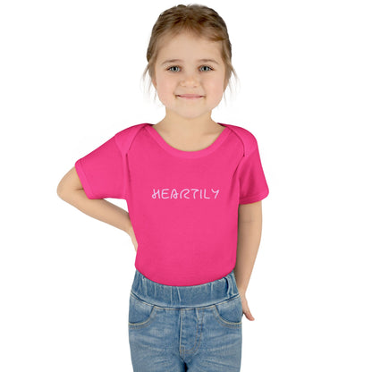 'Heartily' Script Baby Bodysuit