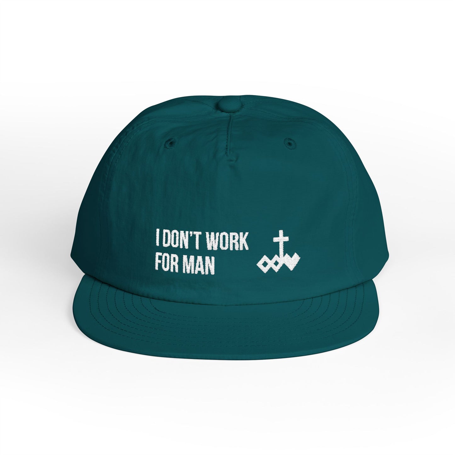 'I Don't Work for Man' Embroidered Snapback Surf Cap