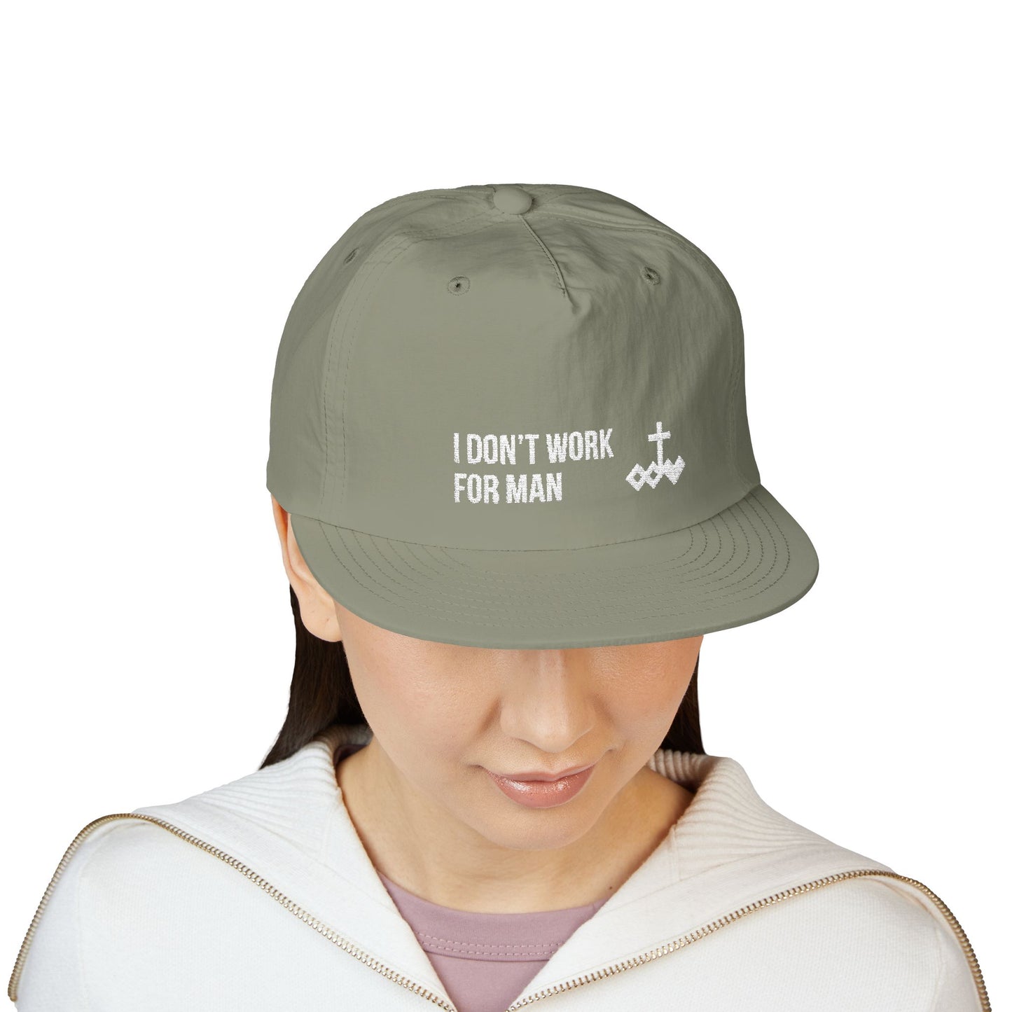 'I Don't Work for Man' Embroidered Snapback Surf Cap