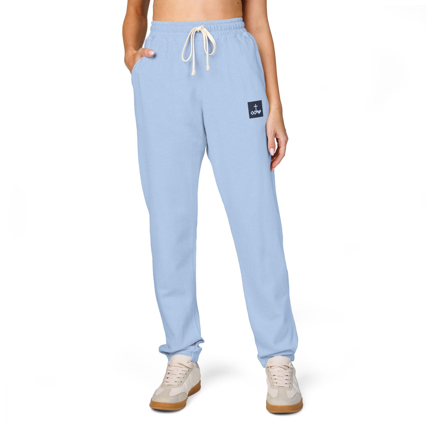 Block Bordered Logo Garment-Dyed Fleece Joggers