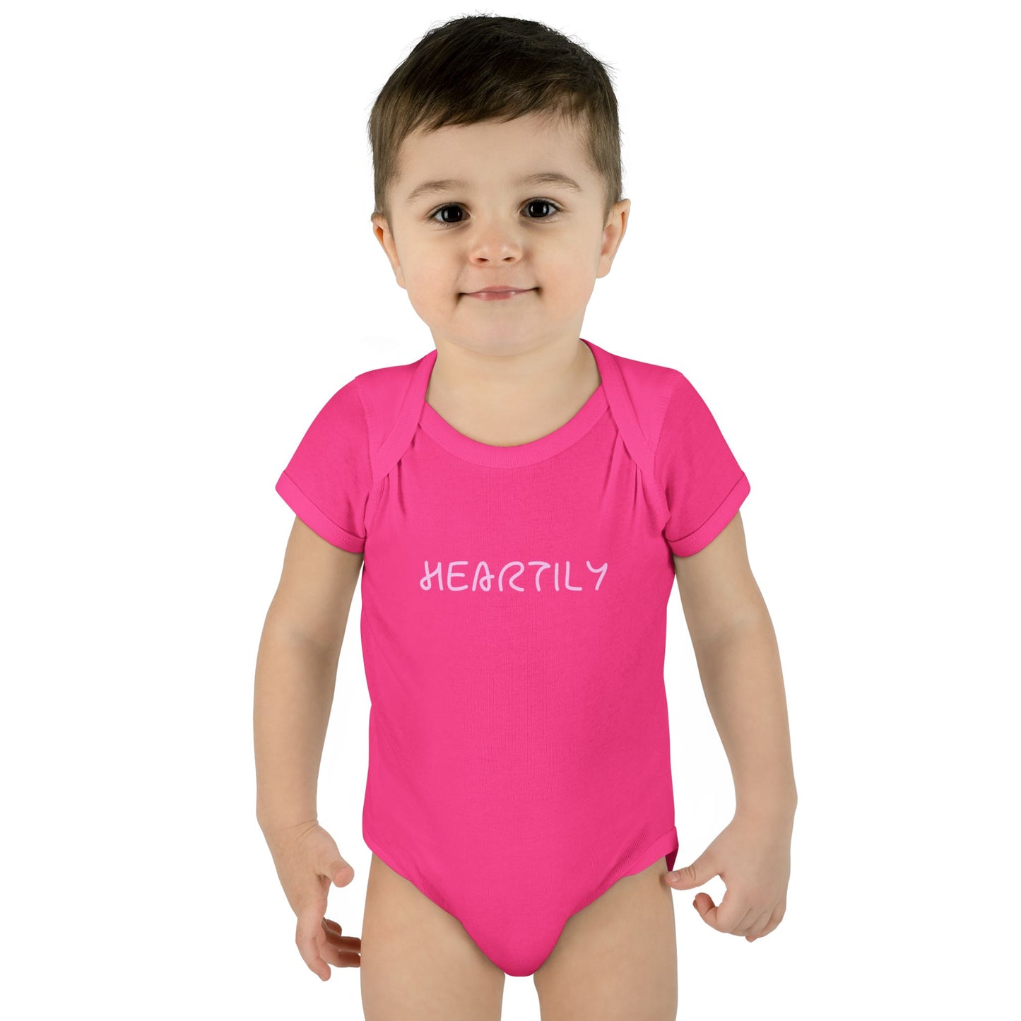 'Heartily' Script Baby Bodysuit