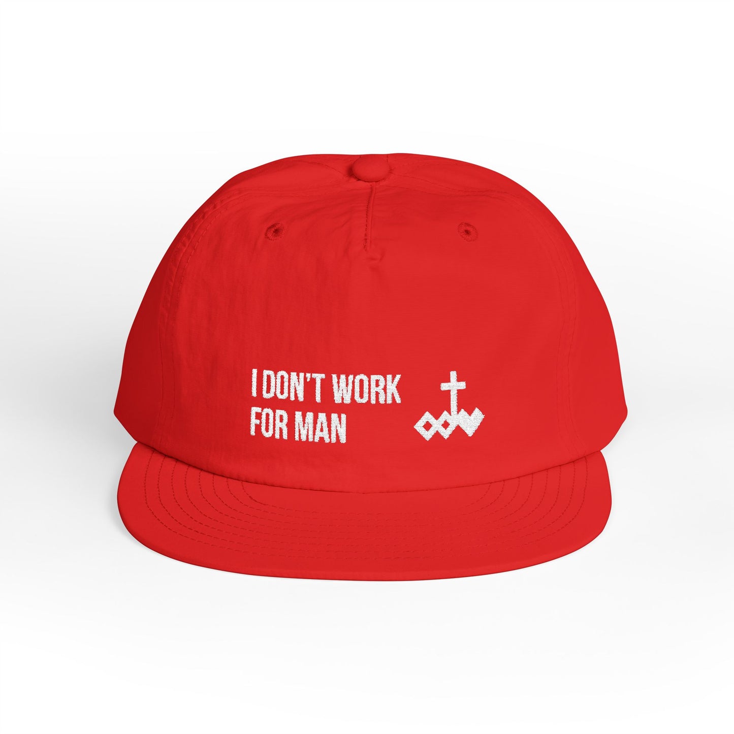 'I Don't Work for Man' Embroidered Snapback Surf Cap