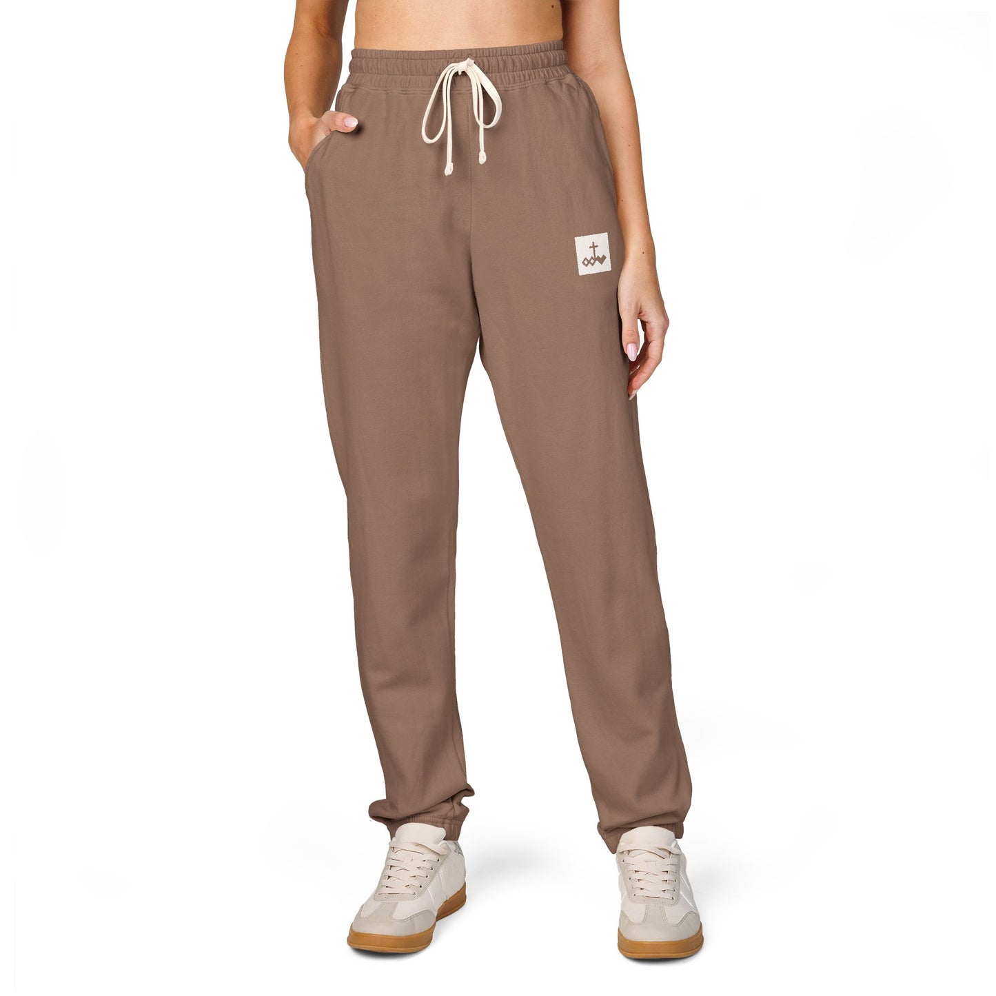 Block Bordered Logo Garment-Dyed Fleece Joggers